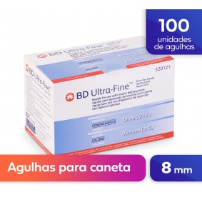 Agulhas BD Ultra Fine III 8mm com 100 unid.