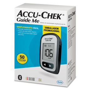 Kit Accu Chek Guide Me com 50 tiras-teste