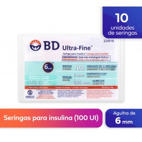 Seringa Insulina BD 1cc 6mm (pct. c/10) - cod. 324918