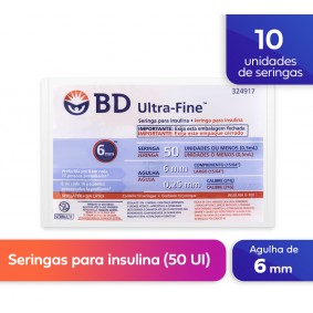 Seringa Insulina BD 0,5cc 6mm (pct. com10) - cod. 324917